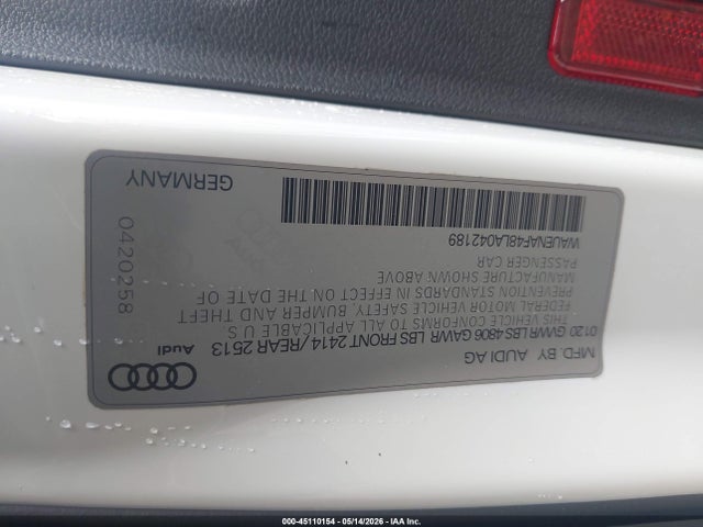 2020 Audi A4 Premium Plus 45 Tfsi Quattro S Tronic მანქანა იყიდება აუქციონზე, vin: WAUENAF48LA042189, აუქციონის ნომერი: 45110154