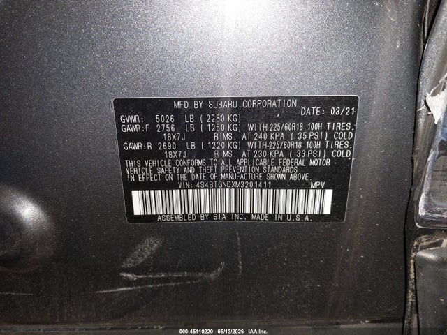 Subaru Outback Limited Xt 2021 4S4BTGNDXM3201411 Image 9