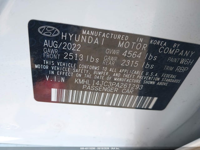 Aukcja sprzedaży 2023 Hyundai Sonata N Line, vin: KMHL14JC3PA261293, numer aukcji: 45110295
