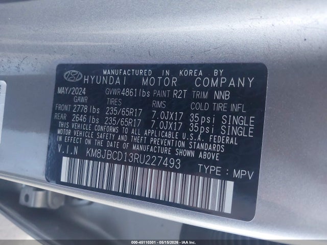 Hyundai Tucson Hybrid Blue 2024 KM8JBCD13RU227493 Image 9