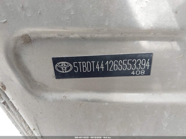 45110320 :رقم المزاد ، 5TBDT44126S553394 vin ، 2006 Toyota Tundra Sr5 V8 مزاد بيع