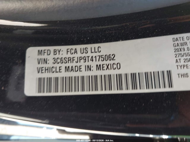 Продаж на аукціоні авто 2026 Ram 1500 Laramie  4x4 5'7 Box, vin: 3C6SRFJP9T4175062, номер лоту: 45110346
