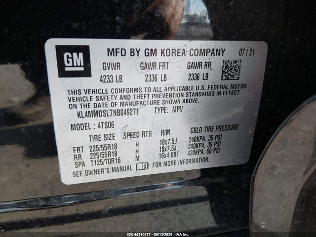 Aukcja sprzedaży 2022 Buick Encore Gx Fwd Select, vin: KL4MMDSL7NB049271, numer aukcji: 45110377