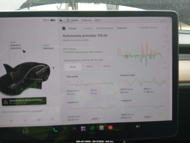 2019 Tesla Model 3 მანქანა იყიდება აუქციონზე, vin: 5YJ3E1EA0KF361951, აუქციონის ნომერი: 45110406
