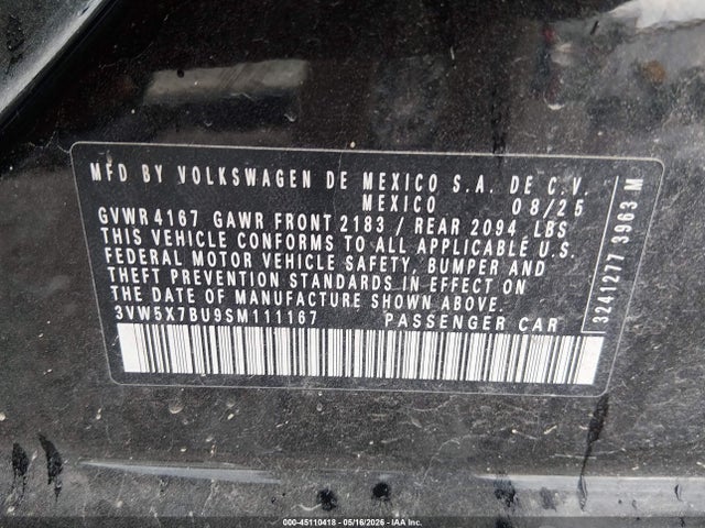 3VW5X7BU9SM111167 Volkswagen Jetta 1.5t S