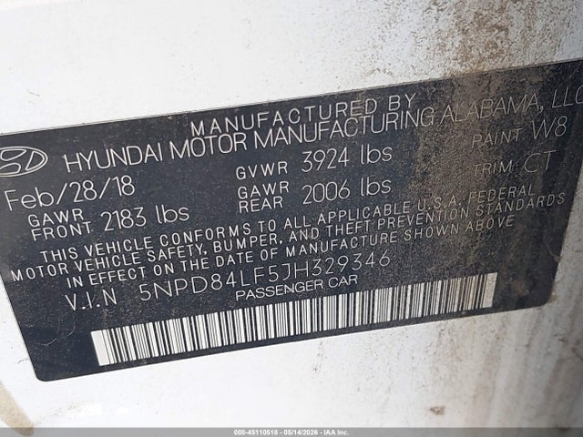 Hyundai Elantra Value Edition 2018 5NPD84LF5JH329346 Image 9