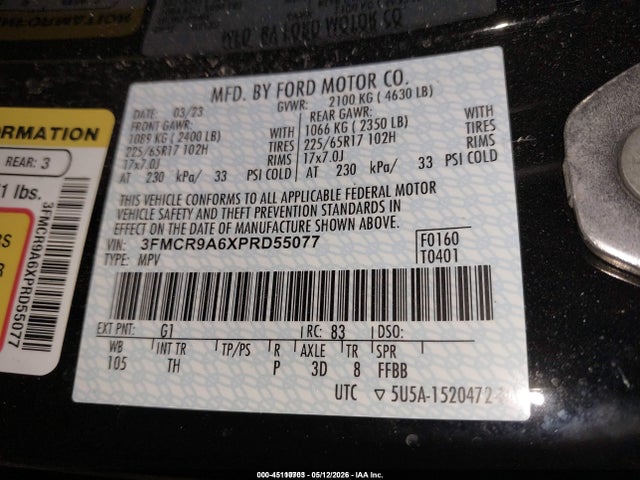 Ford Bronco Sport 2023 3FMCR9A6XPRD55077 Image 9