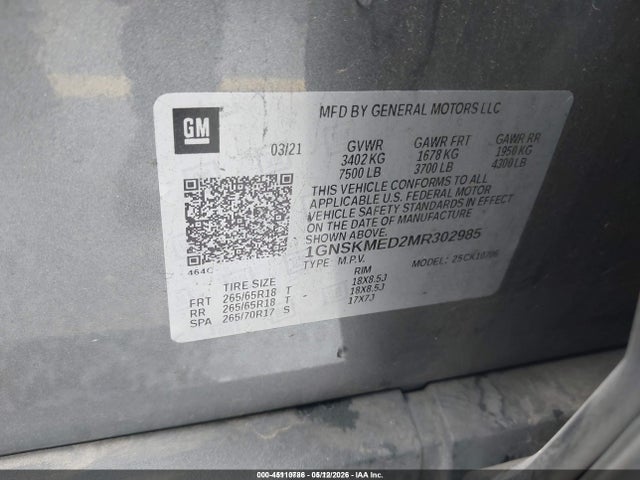 1GNSKMED2MR302985 Chevrolet Tahoe 4wd Ls