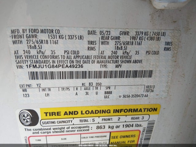 Ford Expedition Xl 2023 1FMJU1G84PEA49236 Image 9