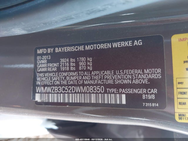 Продажа на аукционе авто 2013 Mini Countryman Cooper, vin: WMWZB3C52DWM08350, номер лота: 45110846