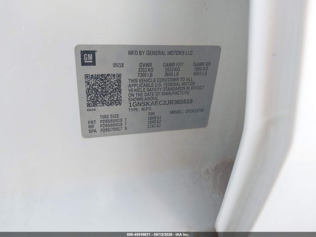 Chevrolet Tahoe Ls 2018 1GNSKAEC2JR365618 Image 9