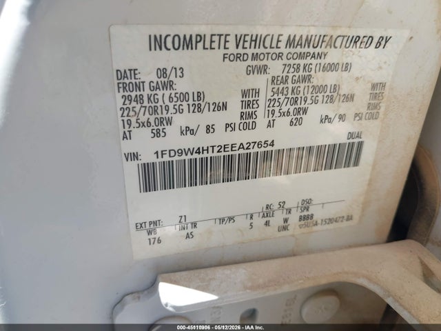 Ford F-450 Chassis Xl 2014 1FD9W4HT2EEA27654 Image 9