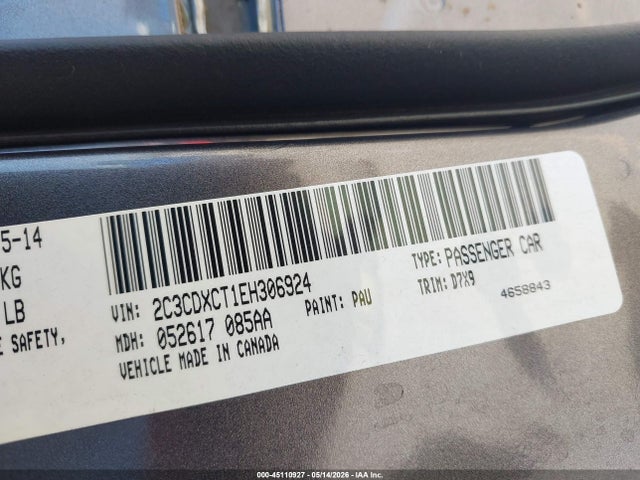 45110927 :رقم المزاد ، 2C3CDXCT1EH306924 vin ، 2014 Dodge Charger R/t مزاد بيع