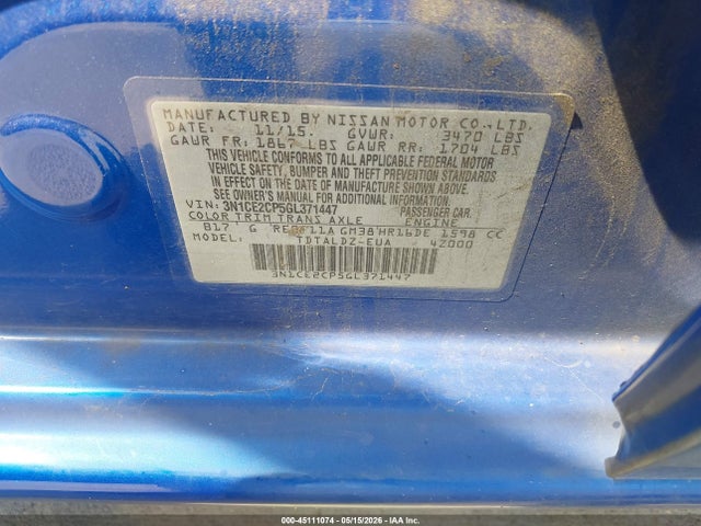 Nissan Versa Note Sv 2016 3N1CE2CP5GL371447 Image 9