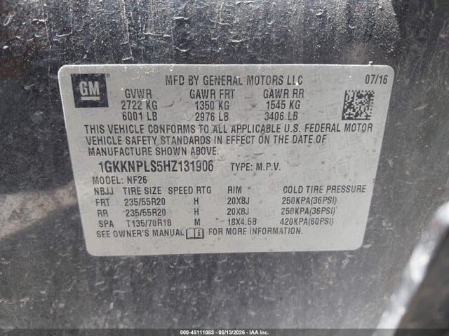 GMC Acadia Denali 2017 1GKKNPLS5HZ131906 Image 9
