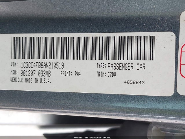 Aukcja sprzedaży 2010 Chrysler Sebring Touring, vin: 1C3CC4FB8AN210519, numer aukcji: 45111357