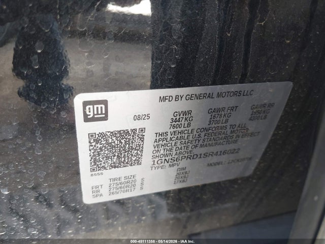 1GNS6PRD1SR416022 Chevrolet Tahoe 4wd Z71
