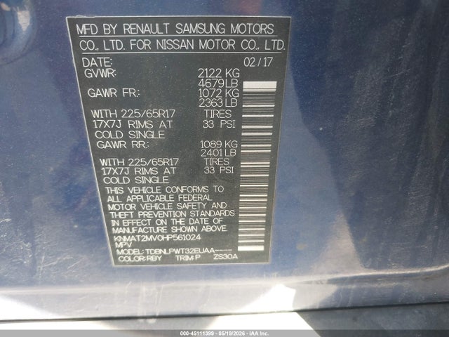 Nissan ROGUE S 2017 KNMAT2MV0HP561024 Image 9