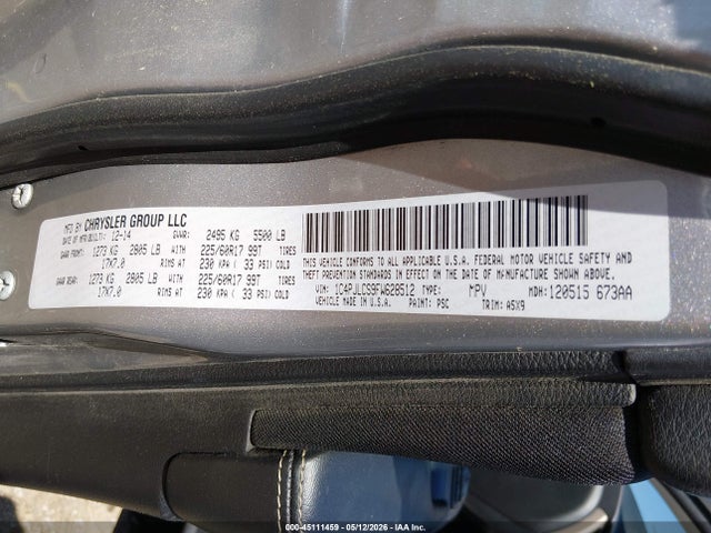 Продаж на аукціоні авто 2015 Jeep Cherokee Latitude, vin: 1C4PJLCS9FW628512, номер лоту: 45111459
