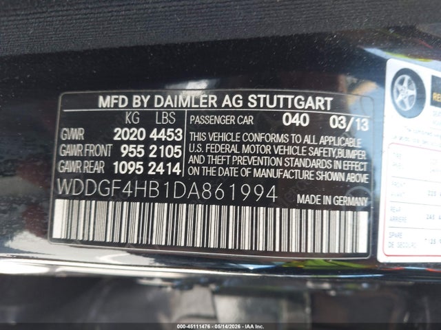 2013 Mercedes-benz C 250 Sport მანქანა იყიდება აუქციონზე, vin: WDDGF4HB1DA861994, აუქციონის ნომერი: 45111476