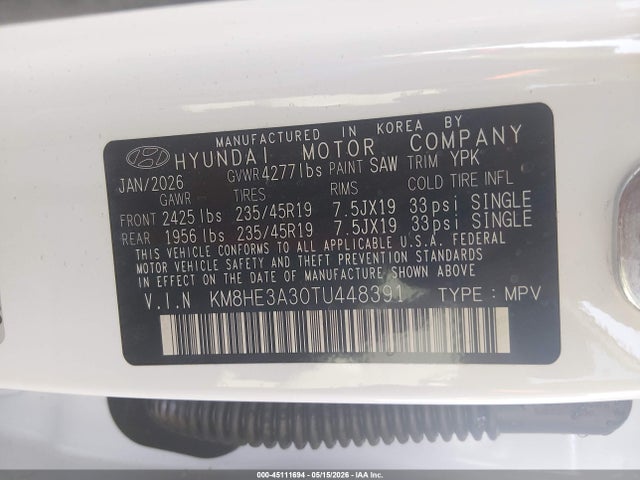 Hyundai Kona Limited 2026 KM8HE3A30TU448391 Image 9