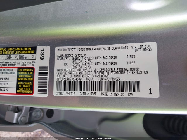 3TYLC5LNXST034380 Toyota Tacoma Hybrid Trd Off Road