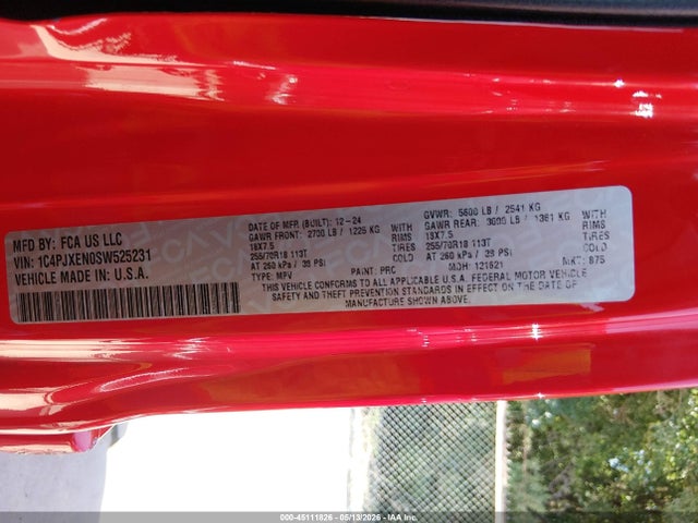 Продаж на аукціоні авто 2025 Jeep Wrangler 4-door Sahara 4x4, vin: 1C4PJXEN0SW525231, номер лоту: 45111826