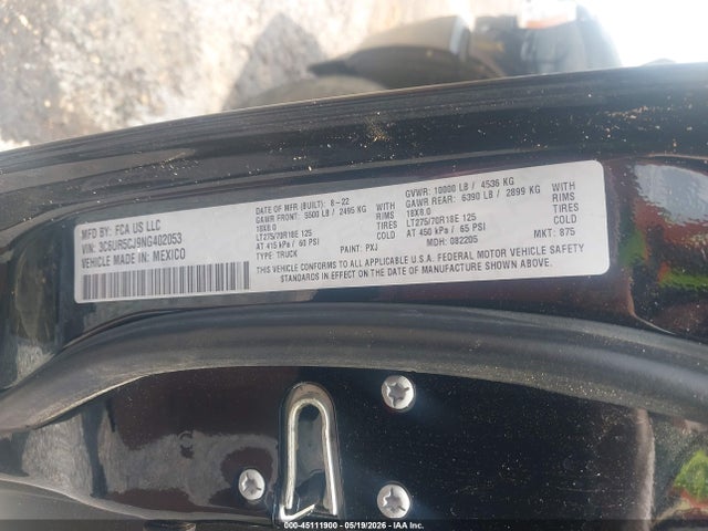 Продаж на аукціоні авто 2022 Ram 2500 Tradesman  4x4 6'4 Box, vin: 3C6UR5CJ9NG402053, номер лоту: 45111900