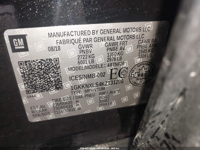 Продаж на аукціоні авто 2019 Gmc Acadia Denali, vin: 1GKKNXLS4KZ131208, номер лоту: 45112026