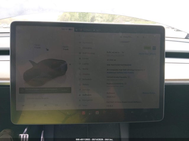 Продажа на аукционе авто 2022 Tesla Model Y Performance Dual Motor All-wheel Drive, vin: 7SAYGDEF8NF564266, номер лота: 45112053