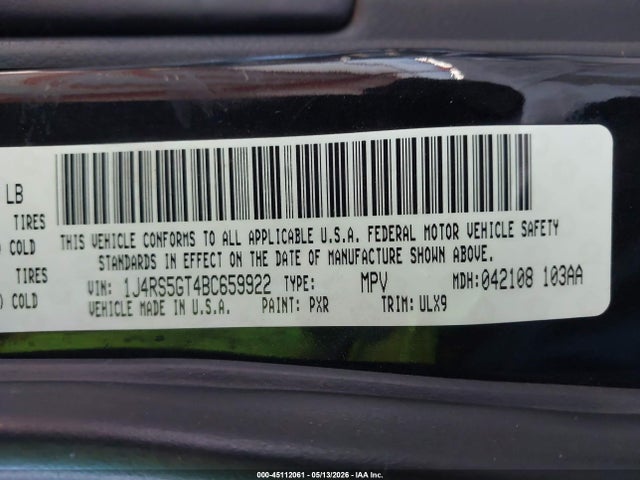 Aukcja sprzedaży 2011 Jeep Grand Cherokee Limited, vin: 1J4RS5GT4BC659922, numer aukcji: 45112061