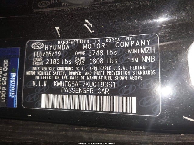 Hyundai Veloster 2.0 2019 KMHTG6AF7KU019361 Image 9