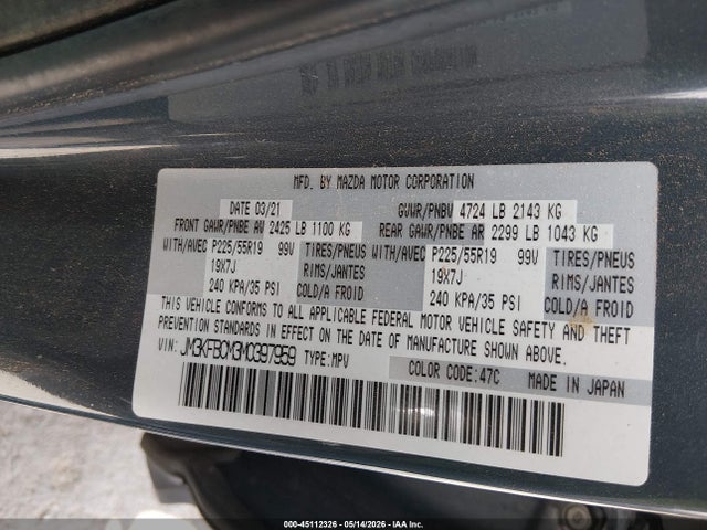 Mazda Cx-5 Carbon Edition 2021 JM3KFBCM3M0397959 Image 9
