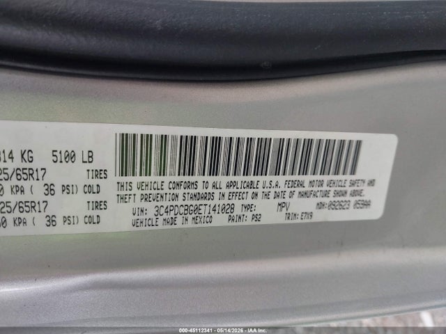 Auction sale of the 2014 Dodge Journey Sxt, vin: 3C4PDCBG0ET141028, lot number: 45112341