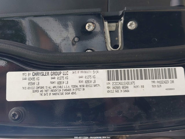 2014 Chrysler 300 300s მანქანა იყიდება აუქციონზე, vin: 2C3CCAGG1EH261075, აუქციონის ნომერი: 45112354