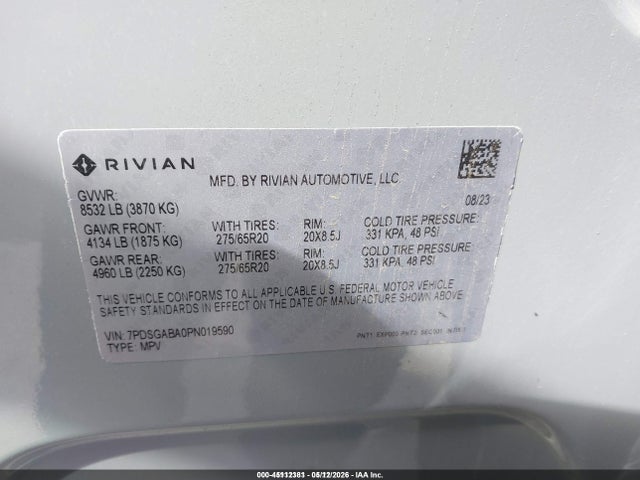 Rivian R1s Adventure 2023 7PDSGABA0PN019590 Image 9