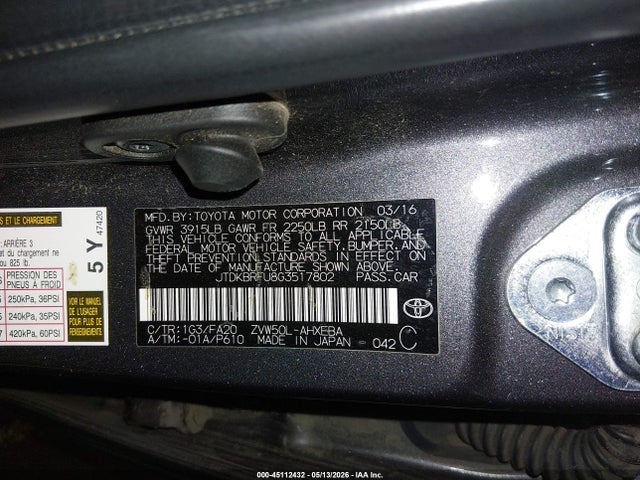 Toyota Prius Two 2016 JTDKBRFU8G3517802 Image 9