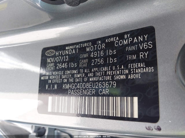 Hyundai Genesis 3.8 2014 KMHGC4DD8EU263679 Image 9