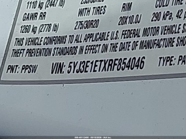 Tesla Model 3 Performance All-wheel Drive 2024 5YJ3E1ETXRF854046 Image 9