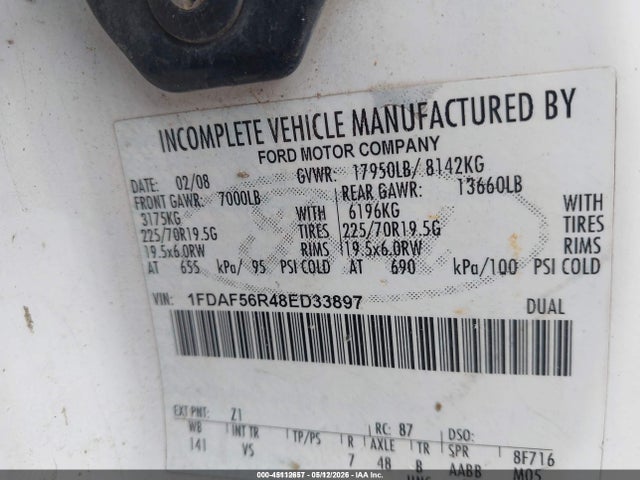 Продаж на аукціоні авто 2008 Ford F-550 Chassis Xl/xlt, vin: 1FDAF56R48ED33897, номер лоту: 45112657