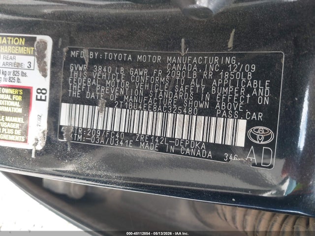 Продажа на аукционе авто 2010 Toyota Corolla Le, vin: 2T1BU4EE8AC325480, номер лота: 45112854