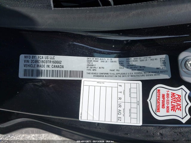 Продаж на аукціоні авто 2026 Chrysler Pacifica Select, vin: 2C4RC1BG9TR160662, номер лоту: 45112871