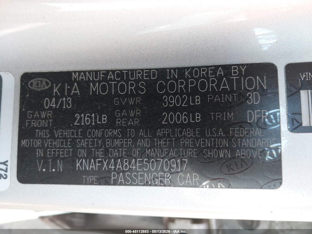 Продаж на аукціоні авто 2014 Kia Forte Ex, vin: KNAFX4A84E5070917, номер лоту: 45112883