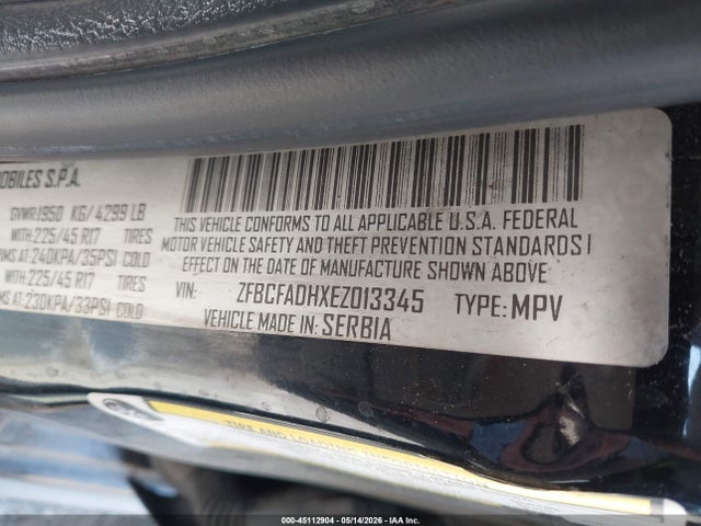 Aukcja sprzedaży 2014 Fiat 500l Trekking, vin: ZFBCFADHXEZ013345, numer aukcji: 45112904
