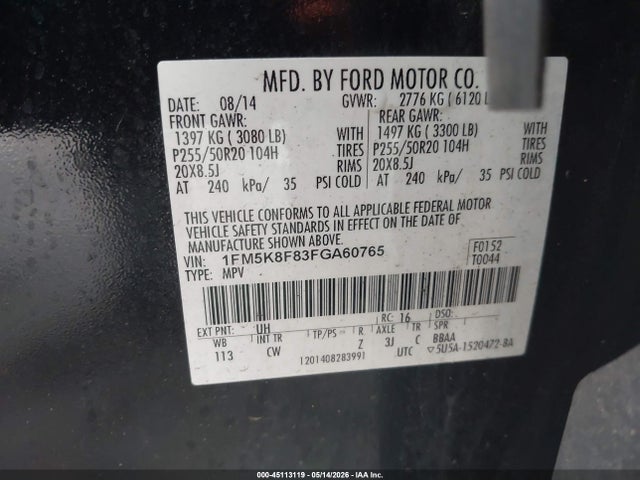 Продаж на аукціоні авто 2015 Ford Explorer Limited, vin: 1FM5K8F83FGA60765, номер лоту: 45113119