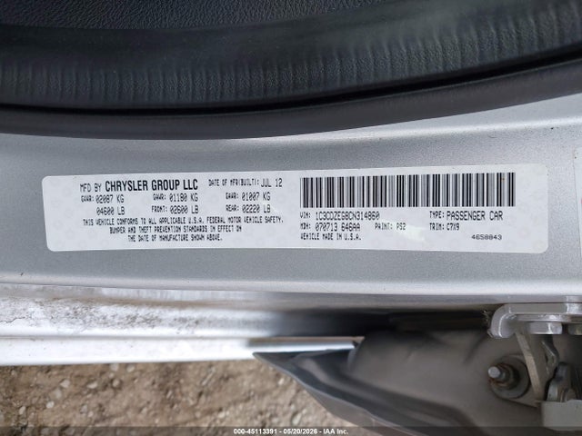 Aukcja sprzedaży 2012 Dodge Avenger Sxt Plus, vin: 1C3CDZEG8CN314860, numer aukcji: 45113391