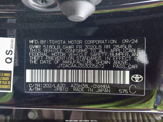 45113396 :رقم المزاد ، JTDACAAJ3S3005672 vin ، 2025 Toyota Crown Signia Xle مزاد بيع