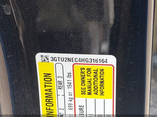Aukcja sprzedaży 2017 Gmc Sierra 1500 Slt, vin: 3GTU2NEC4HG316164, numer aukcji: 45113511