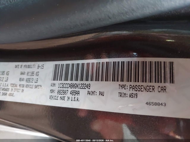 Chrysler 200 Limited 2016 1C3CCCAB0GN122249 Image 9
