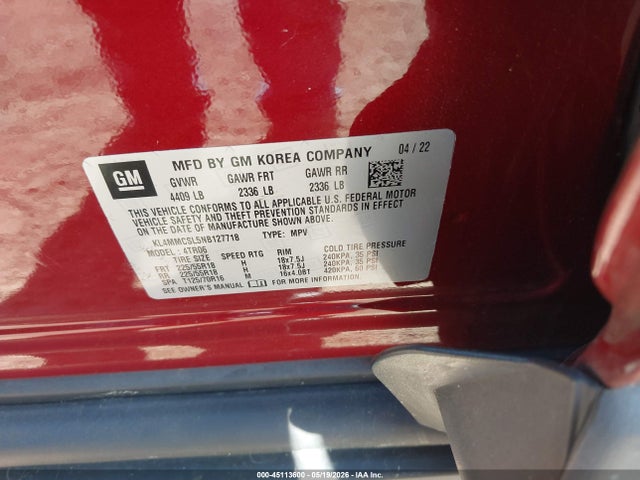 Aukcja sprzedaży 2022 Buick Encore Gx Awd Preferred, vin: KL4MMCSL5NB127718, numer aukcji: 45113600